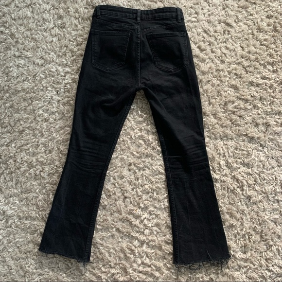 Zara High Waisted Cropped Boot Cup Jeans - Picture 2 of 4